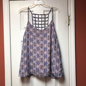 Forever 21 Patterned Tank with lattice back